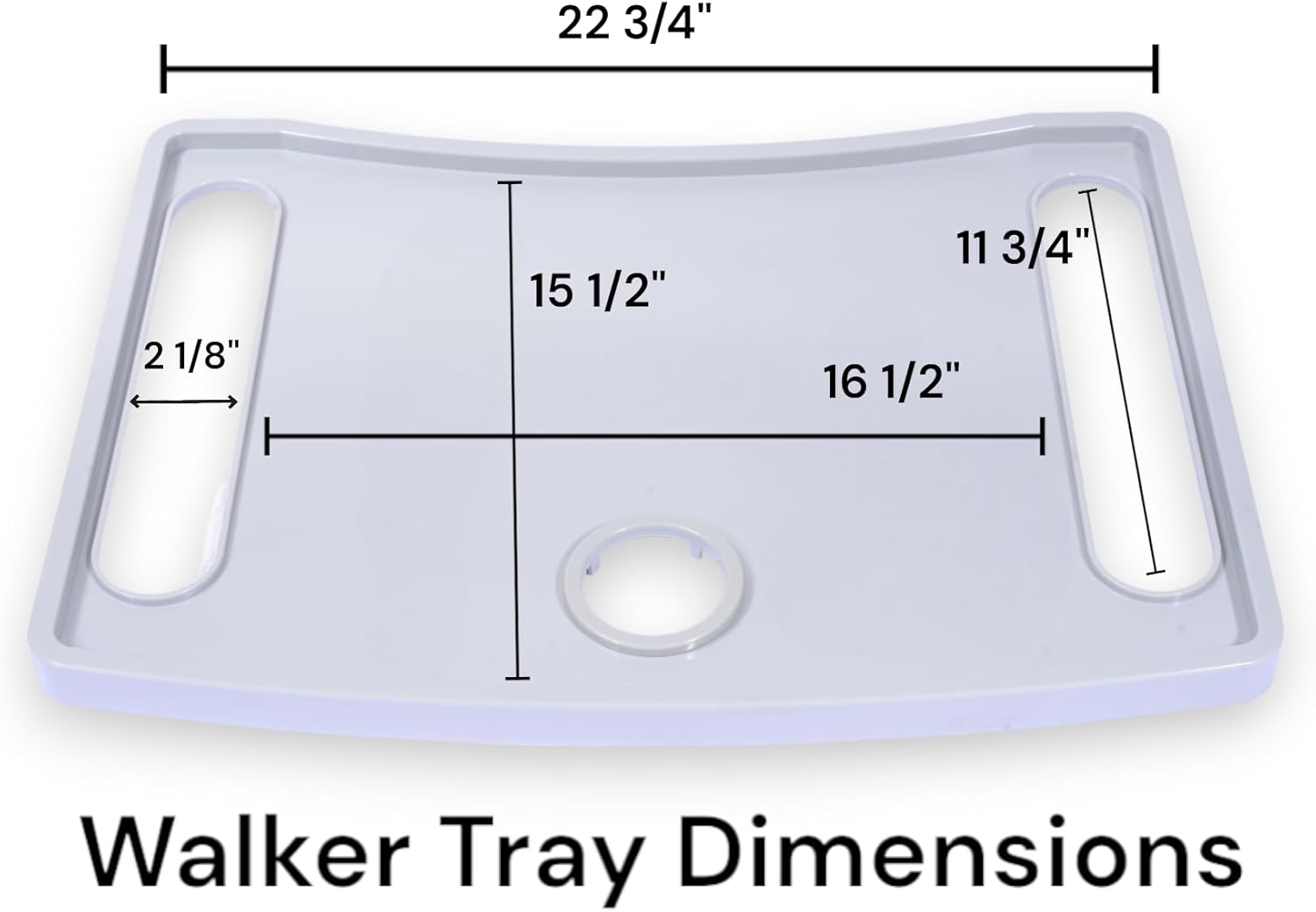 Essential Medical Supply Molded Walker Tray with Cup Holder for Folding Walkers

