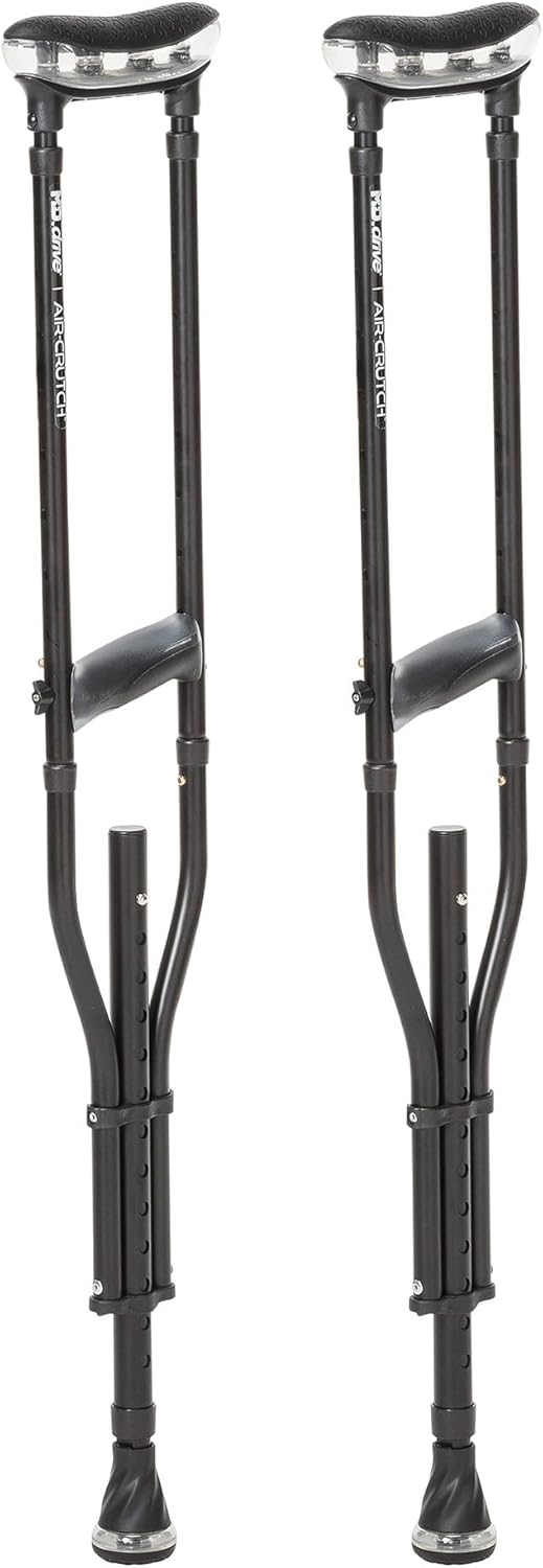 Drive Air-Crutch Lightweight Walking Crutch, Adjustable Height 4'7–6'7, 300 lb


