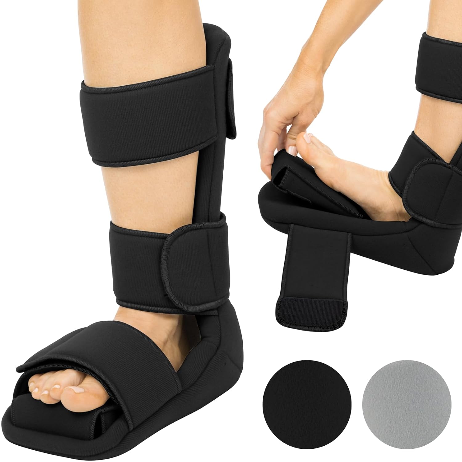 Vive Plantar Fasciitis Night Splint with Stretch Wedges, Orthopedic Sleep Boot

