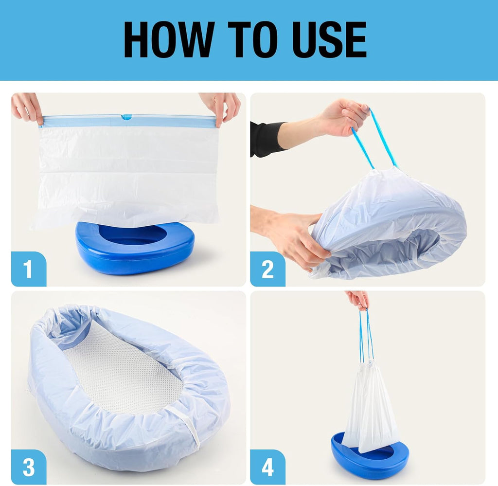 Tilcare Contoured Bedpan with Absorbent Liners and Pads, Hospital-Grade Care

