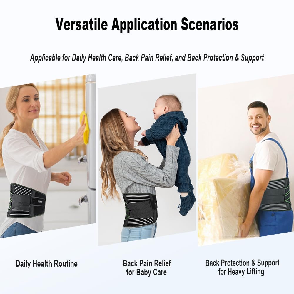 YAHA Back Brace Lumbar Support Belt with Lumbar Pad and 7 Stays for Lower Back Pain

