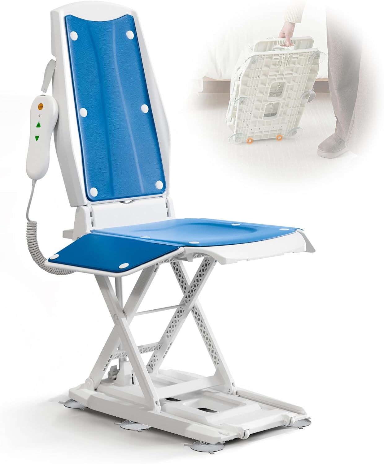 VOCIC Electric Chair Lift Assist with Wheels, Portable Floor Lift, Up to 300 lb

