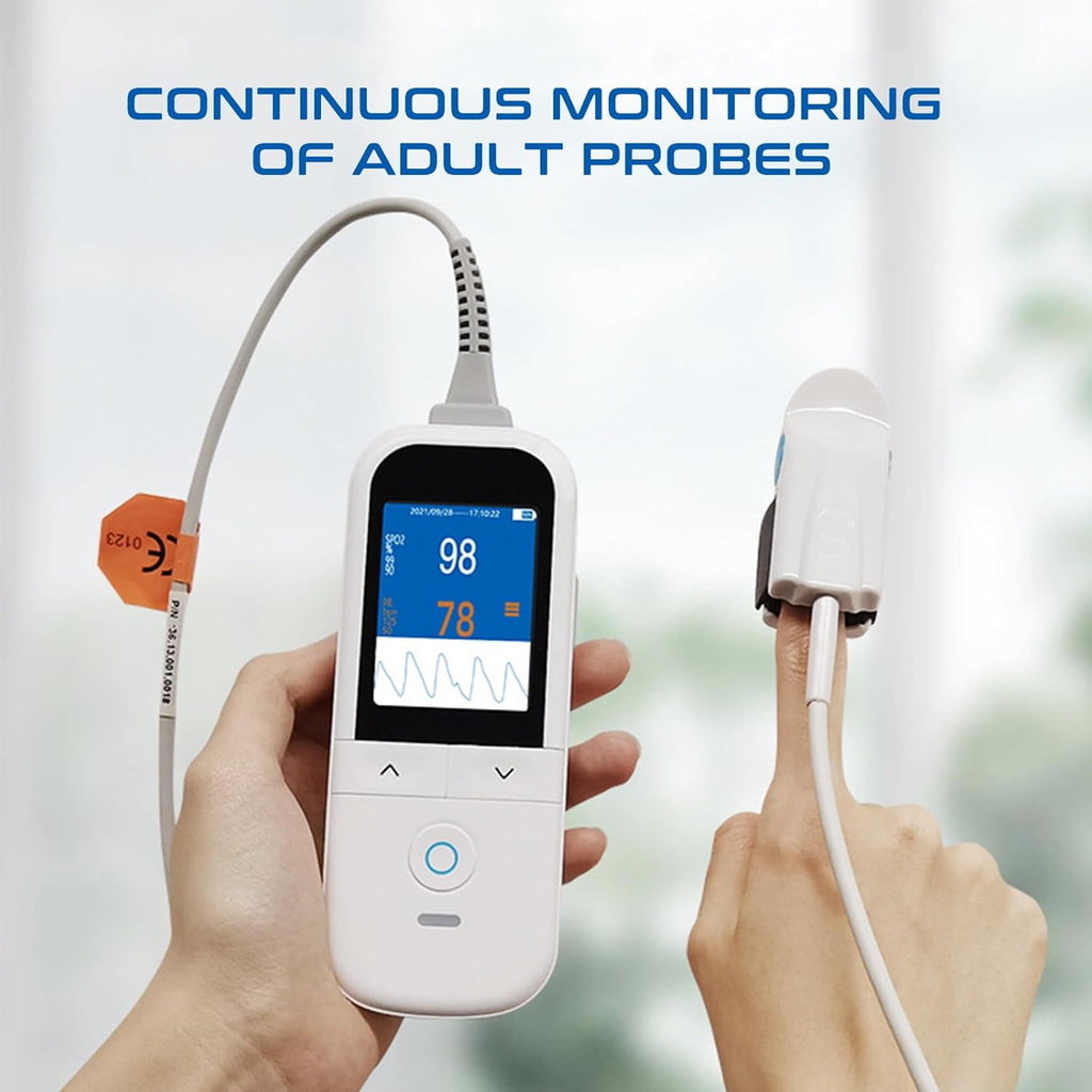 Handheld Pulse Oximeter with SpO2 Pulse Alarm, Finger and Foot Sensors, OLED

