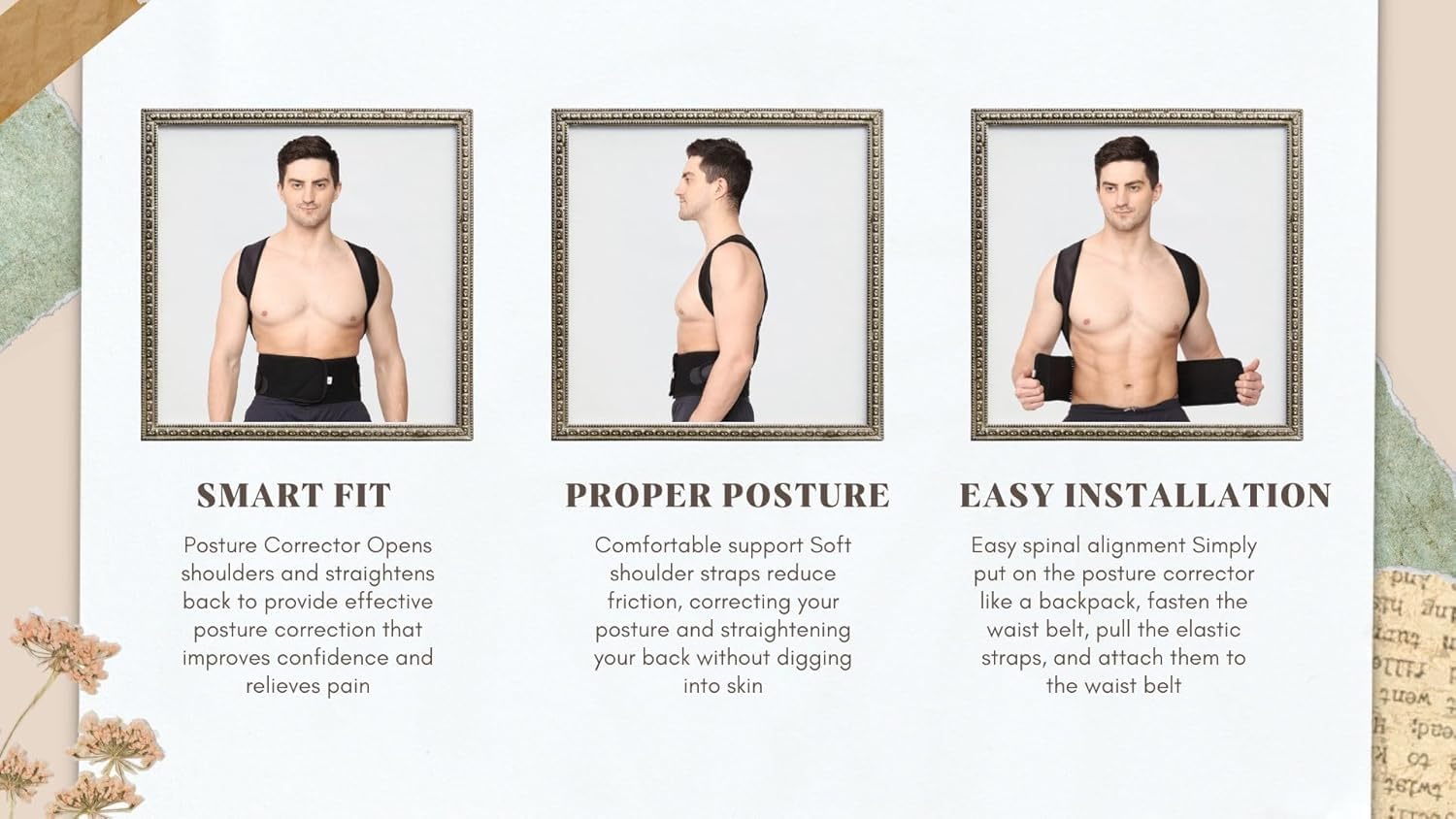 Posture Corrector for Men and Women, Adjustable Upper Back Shoulder Brace

