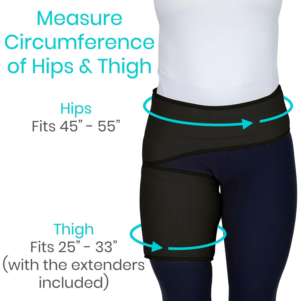 Vive Hip Groin Brace Compression Wrap for Sciatica, Bursitis and Adductor Support

