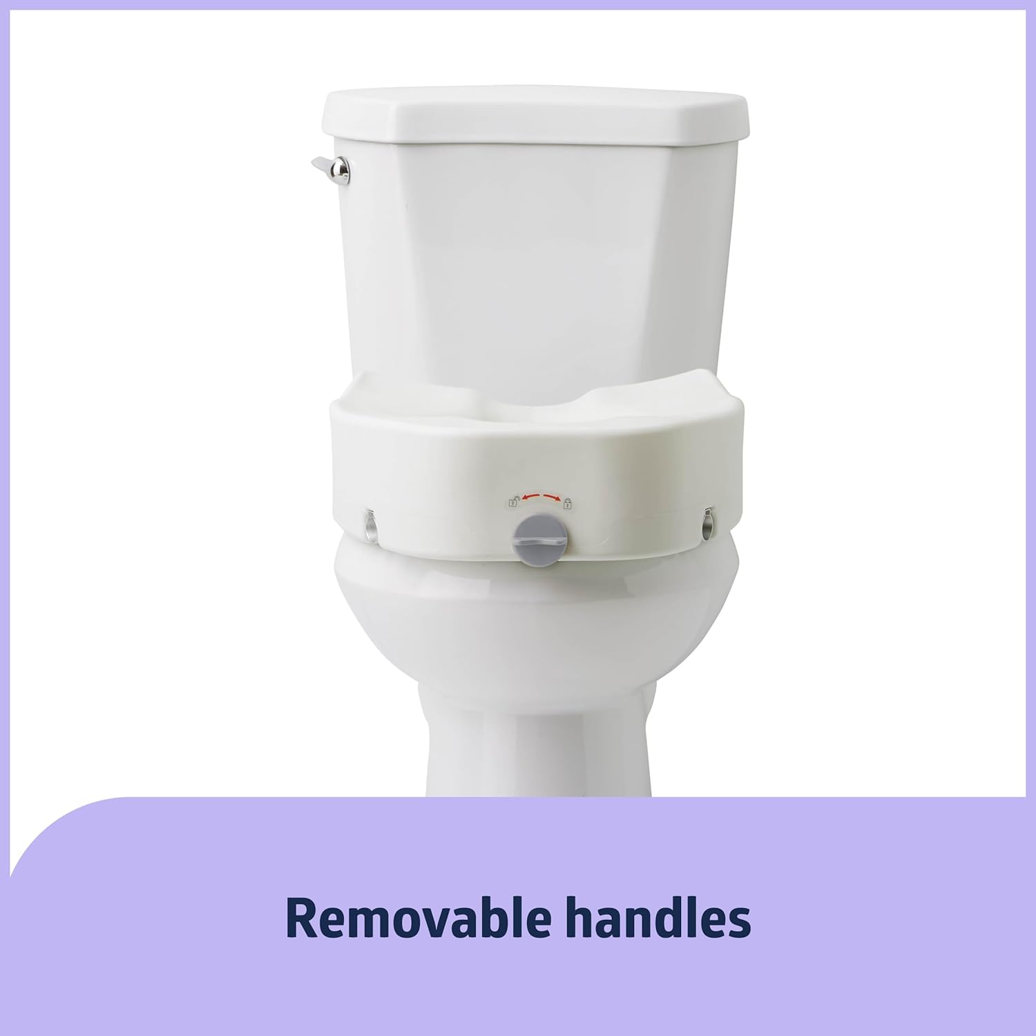 Medline 5-Inch Raised Locking Toilet Seat Riser with Removable Padded Arms

