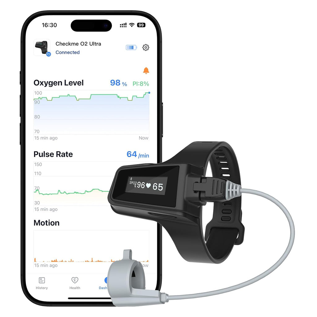 Wellue Checkme O2 Ultra Wrist Pulse Oximeter with Bluetooth SpO2 and Pulse Rate


