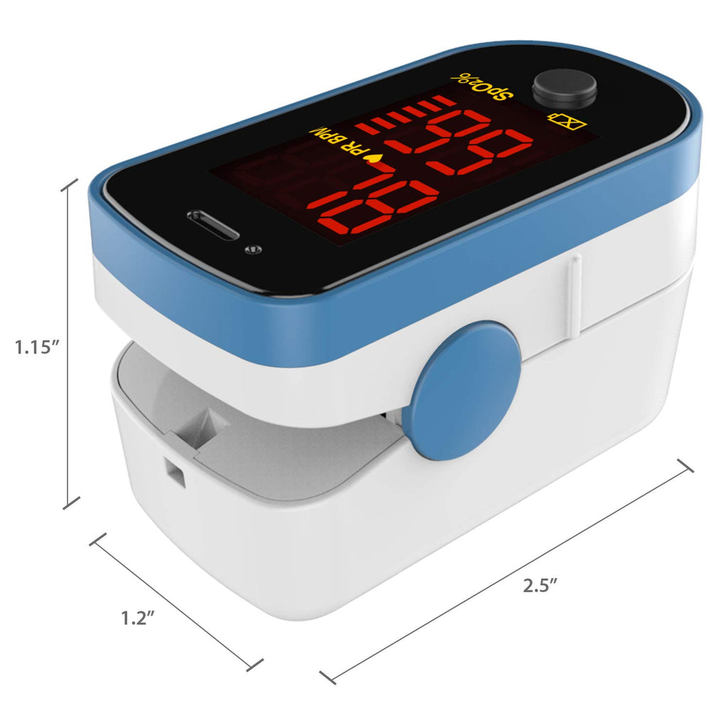 ChoiceMMed Finger Pulse Oximeter Oxygen Monitor with LED Display and Carry Pouch

