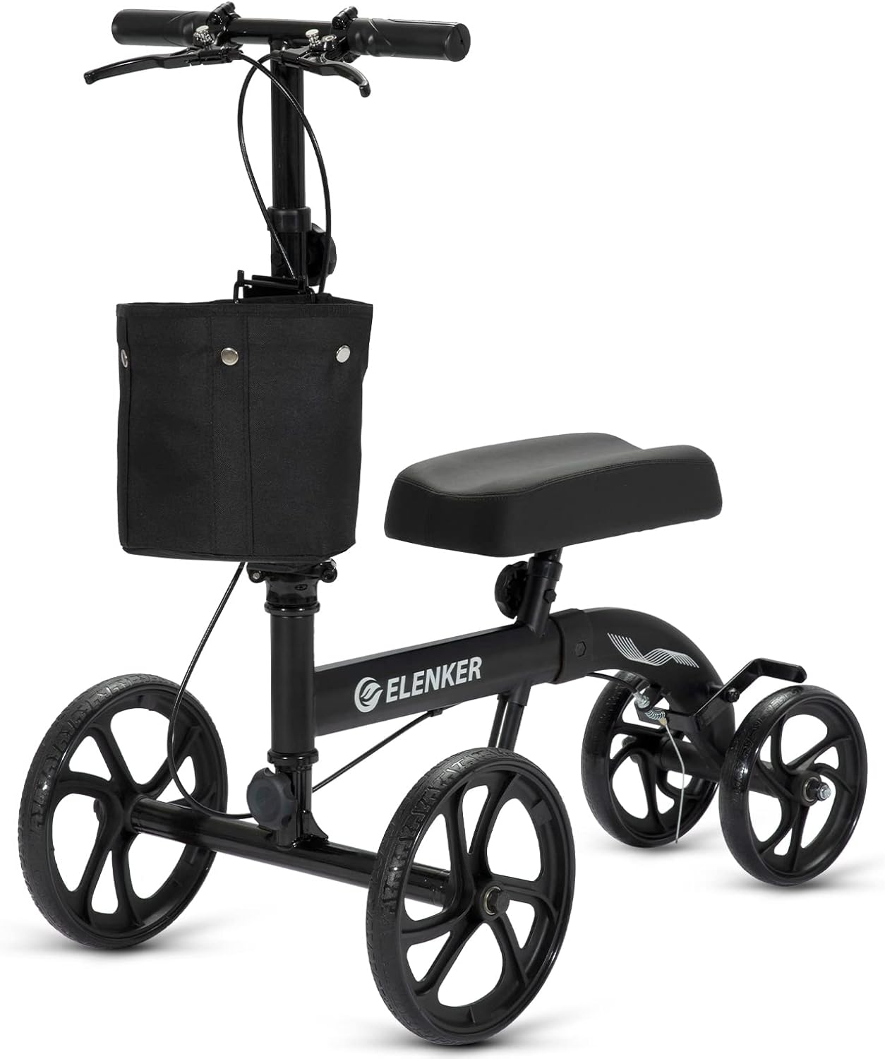 ELENKER Knee Walker Scooter with 10 in Front Wheels, Dual Braking, Adjustable

