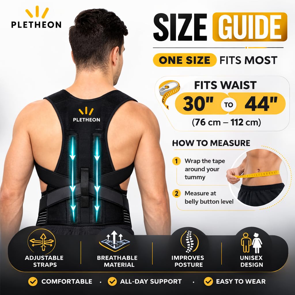 Posture Corrector for Men and Women, Adjustable Upper Back Shoulder Brace

