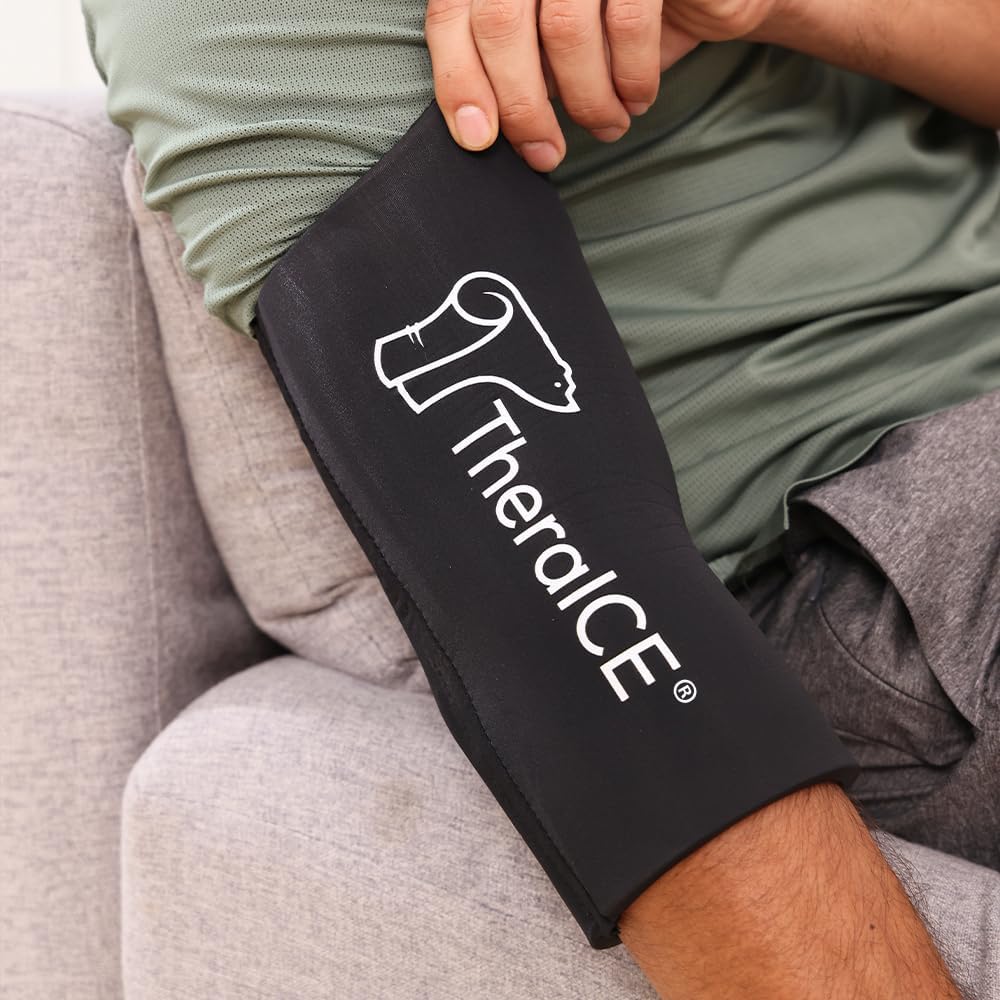 TheraICE Elbow Ice Pack Compression Sleeve Reusable Gel Cold Pack Wrap


