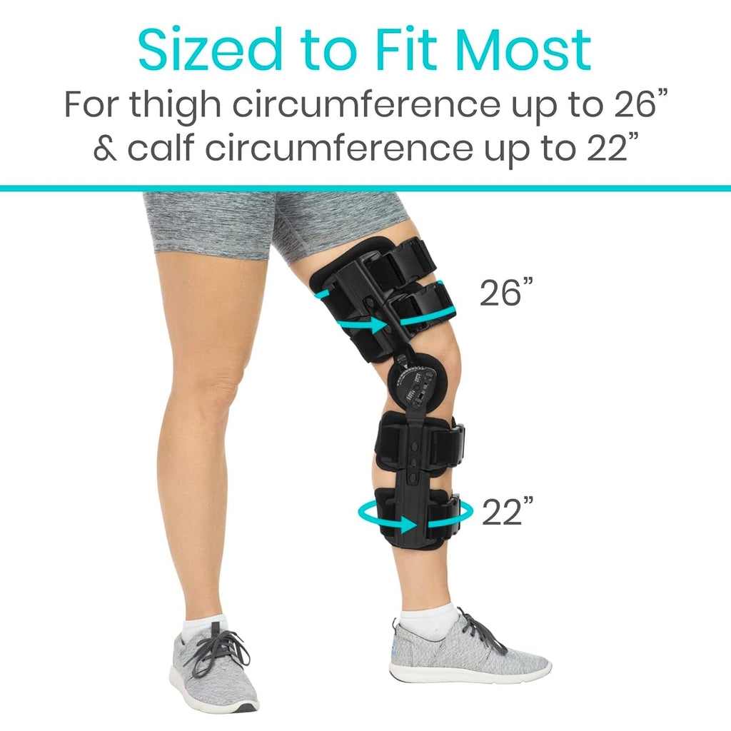 Vive ROM Hinged Knee Brace with Range of Motion Control for ACL, MCL, PCL Injuries

