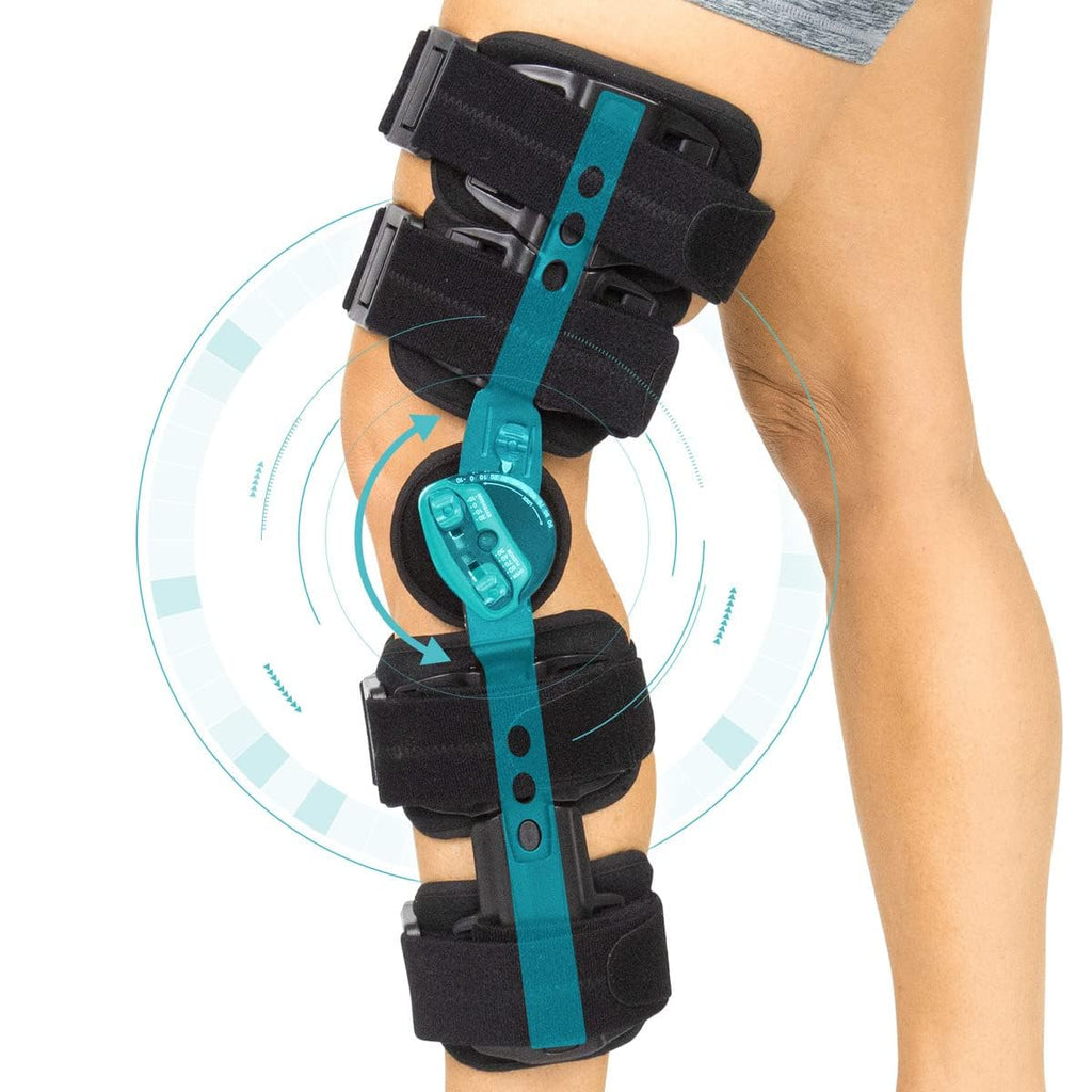 Vive ROM Hinged Knee Brace with Range of Motion Control for ACL, MCL, PCL Injuries

