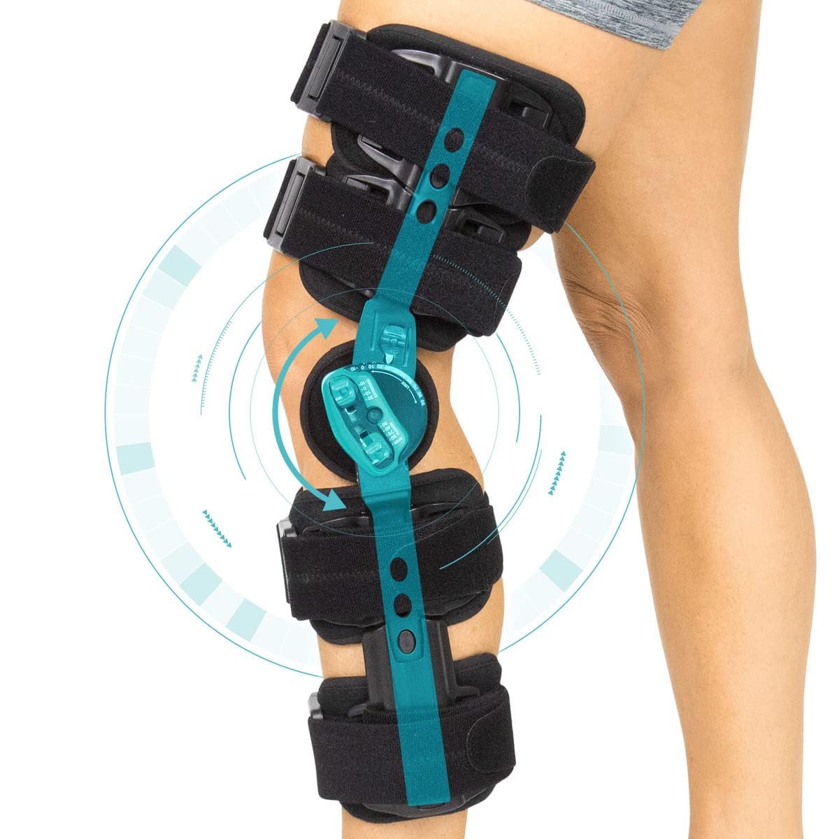 Vive ROM Hinged Knee Brace with Range of Motion Control for ACL, MCL, PCL Injuries

