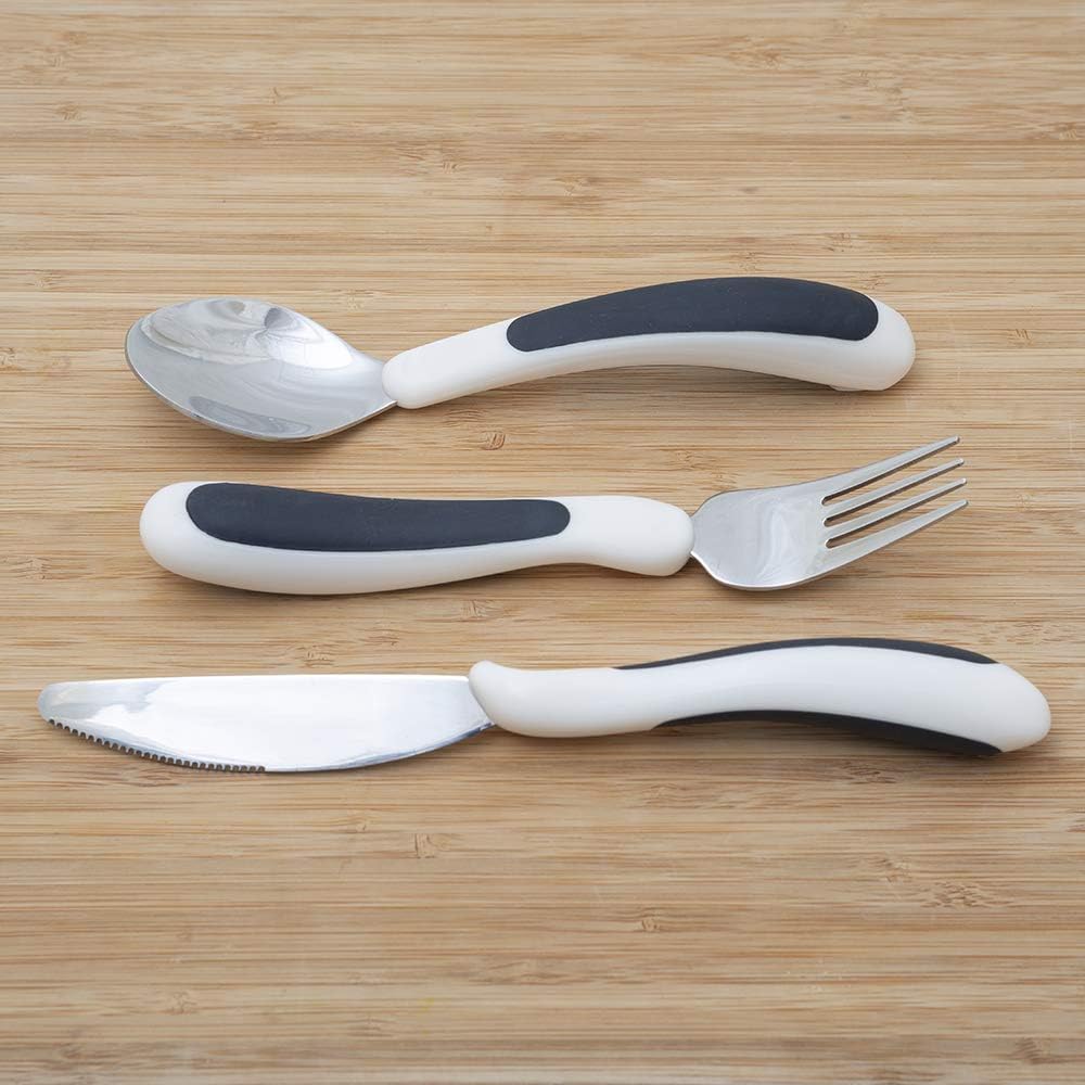 NRS Healthcare Kura Care Adult Easy Grip Cutlery Set, Stainless Steel

