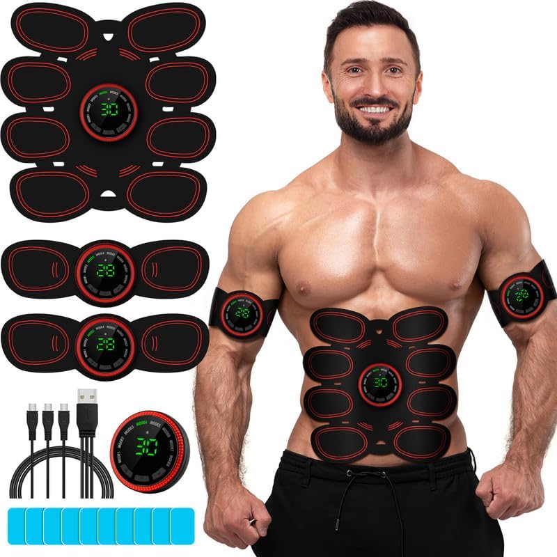 Drezela EMS Abs Stimulator Belt Electronic Muscle Stimulator USB Rechargeable

