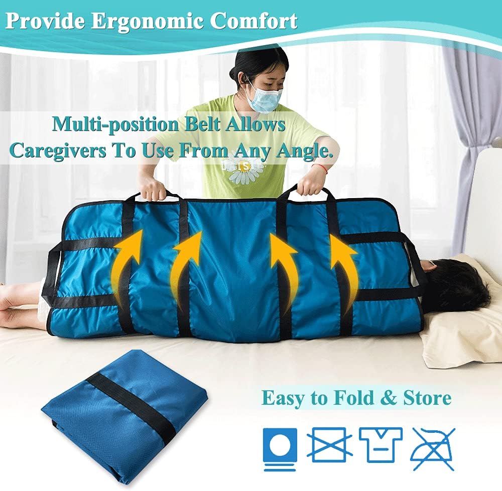 NEPPT Positioning Bed Pad with Handles, Waterproof Reusable Bed Transfer Sheet

