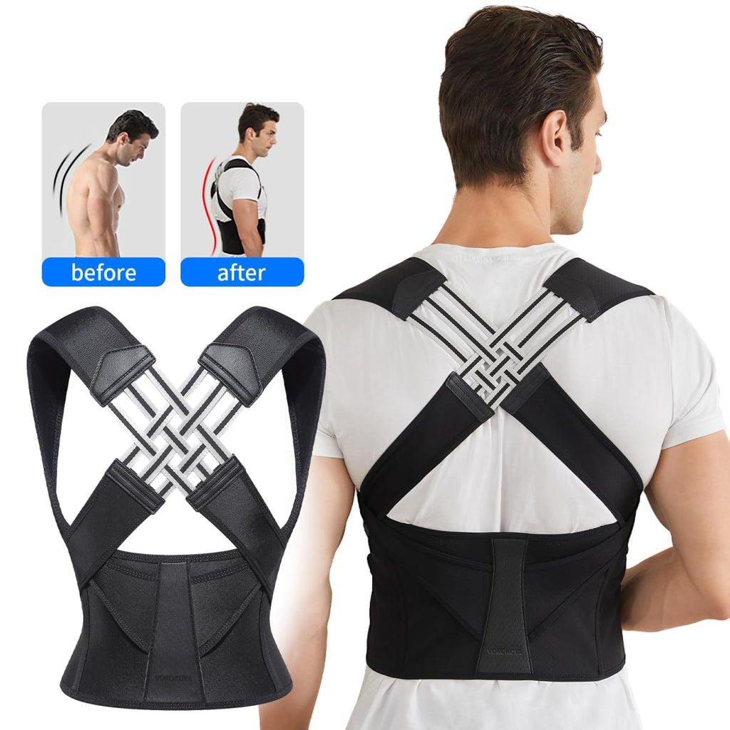 VOKOKOYA Posture Corrector for Women and Men, Adjustable Back Support Brace

