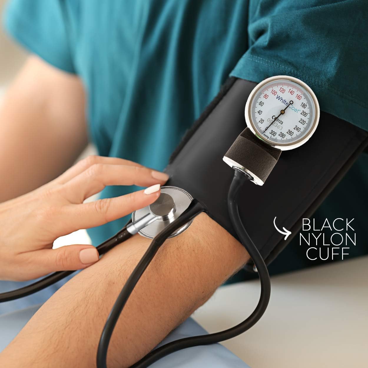 White Coat Deluxe Aneroid Sphygmomanometer Blood Pressure Monitor with Cuff & Case

