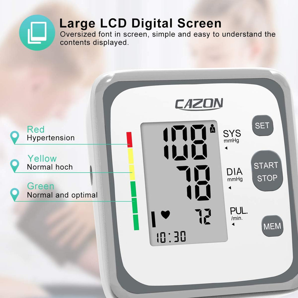 Upper Arm Blood Pressure Monitor with Pulse Rate, Irregular Heart Indicator

