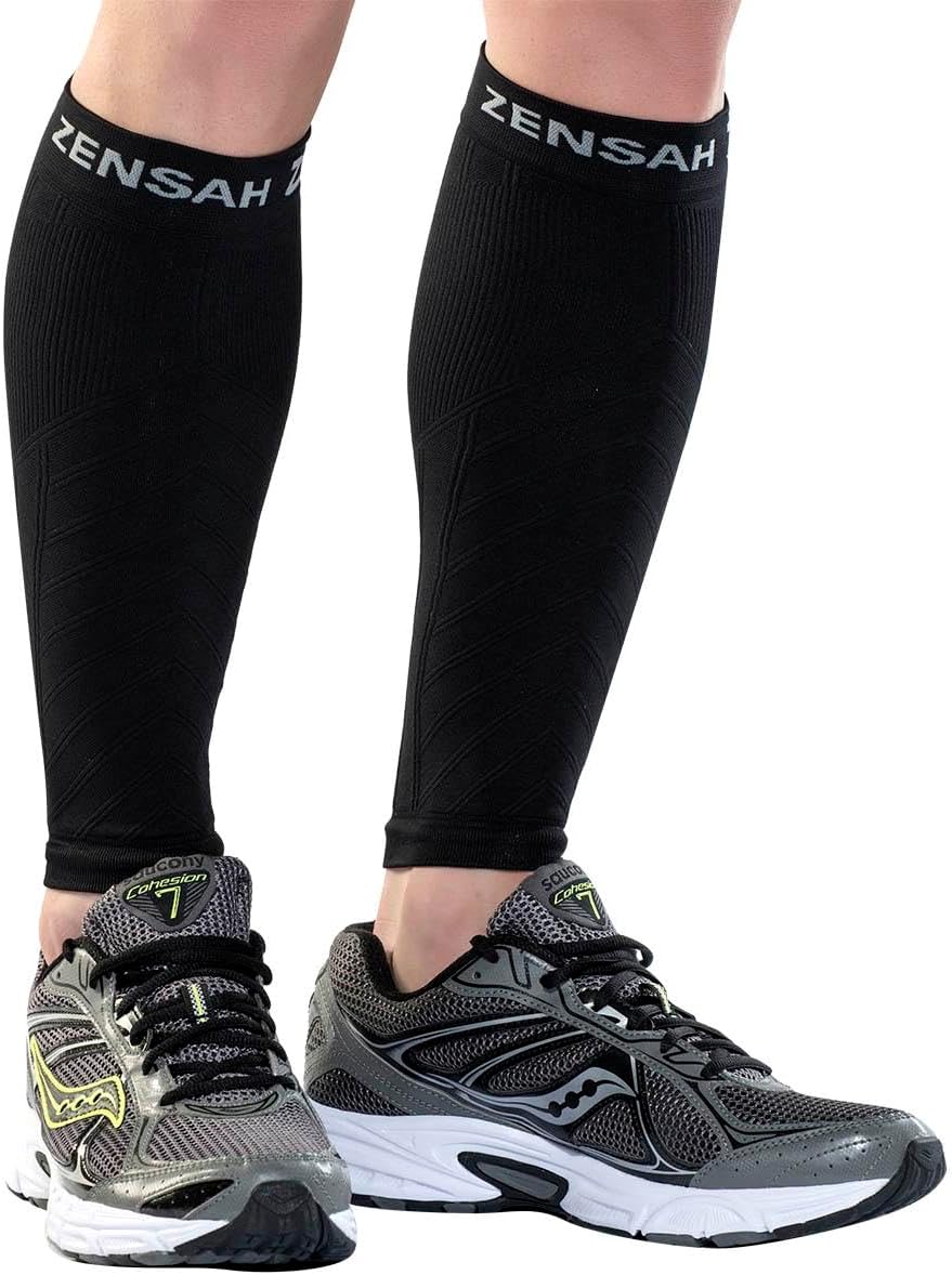 Zensah Running Leg Compression Sleeves for Shin Splints and Calf Support

