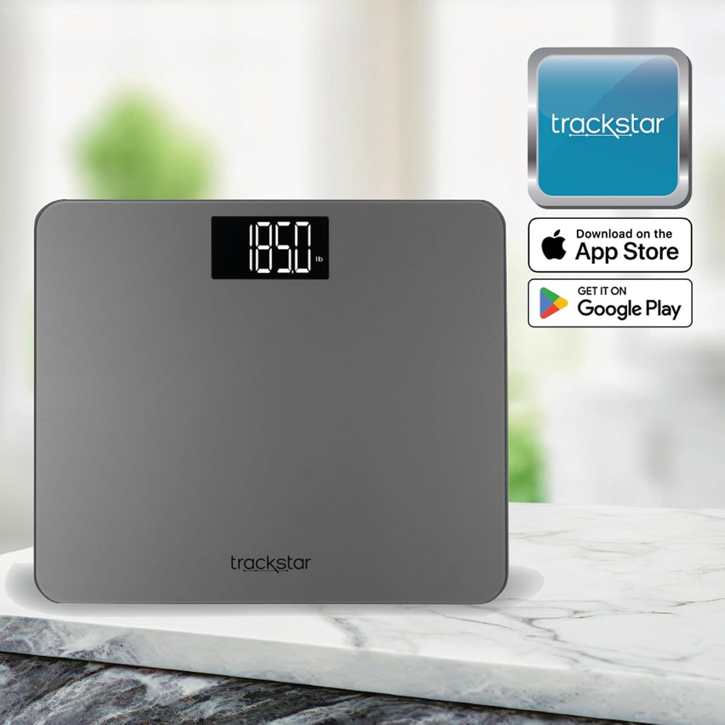 trackstar Wide-Platform Digital Weight Scale with Bluetooth, 550 lb Capacity App

