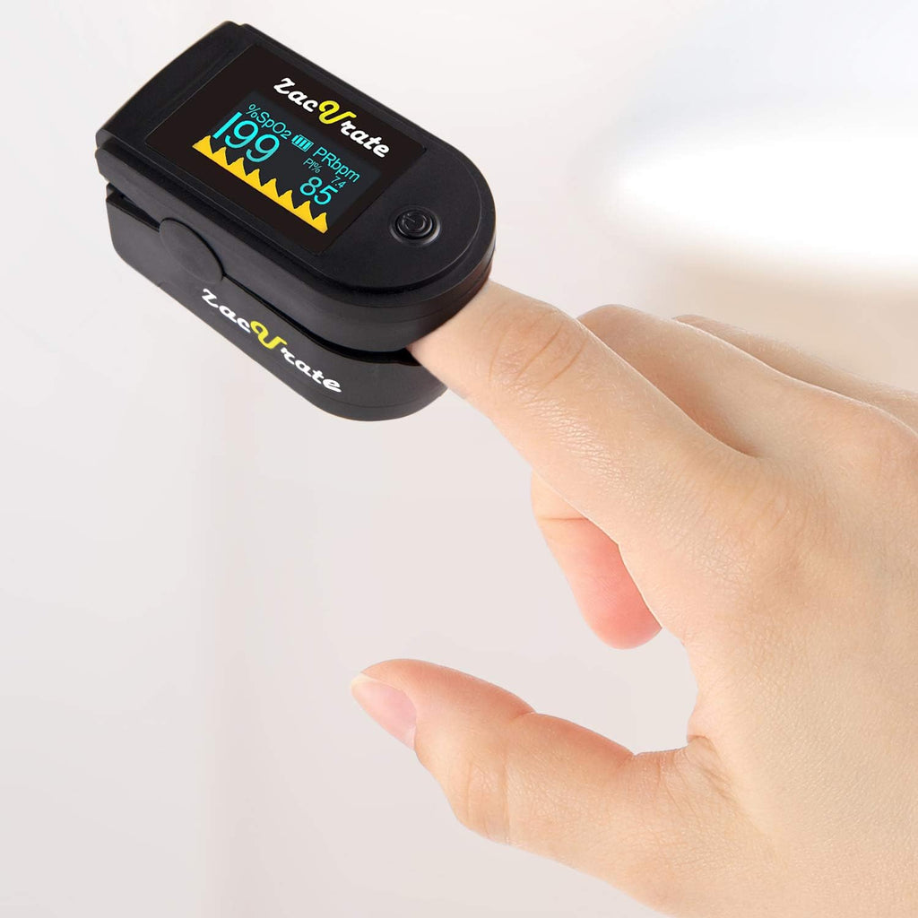 Zacurate 500C Elite Fingertip Pulse Oximeter with Silicon Cover, Batteries & Lanyard

