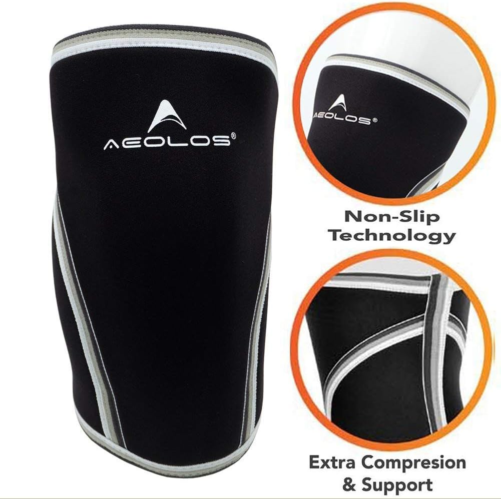 AEOLOS 7mm Compression Knee Sleeves, Breathable Support Brace for Gym Sports

