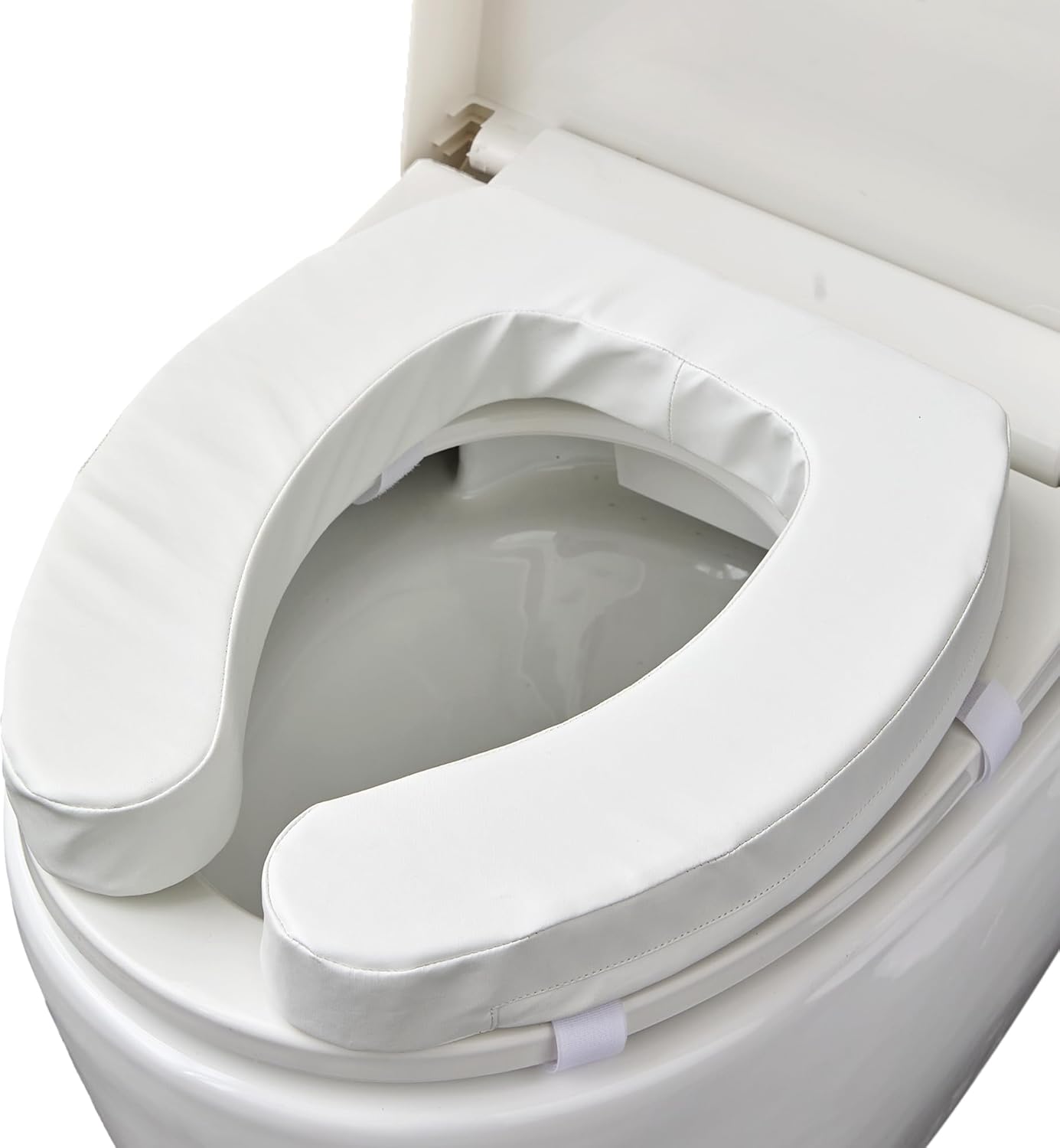 Toilet Seat Riser Cushion for Seniors, Soft Foam Padded Bathroom Seat Elevator

