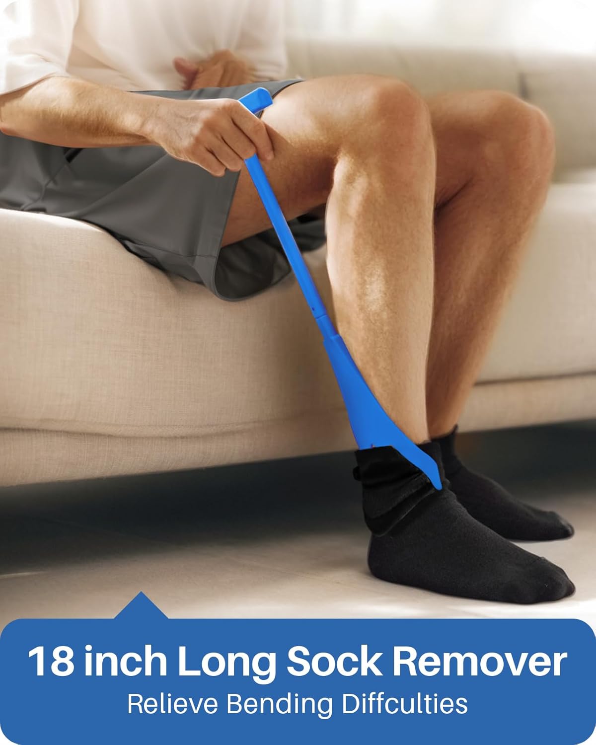 Jellas Sock Aid Kit with Rope Assist for Seniors, Long Sock Helper

