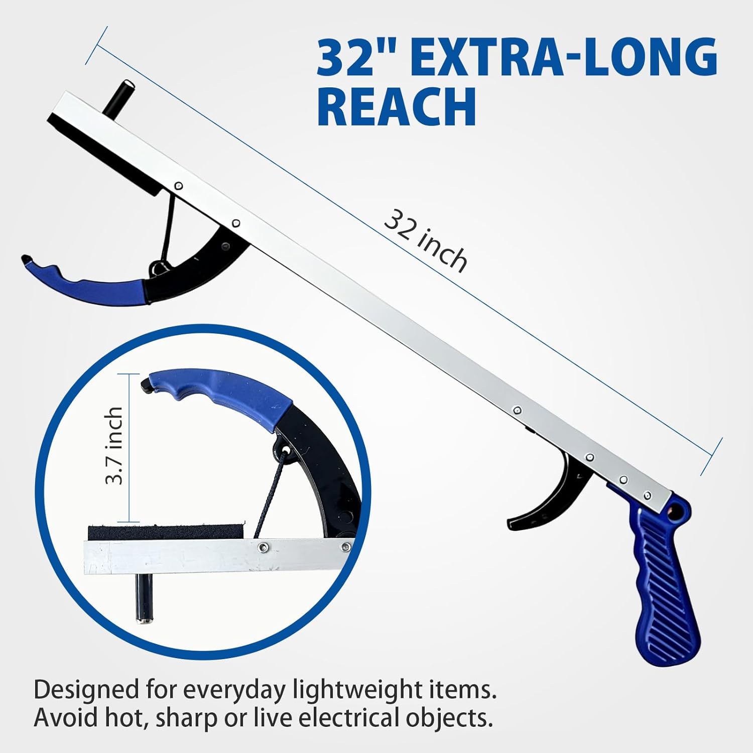Blue Jay Magnetic Tip Reacher Grabber Tool for Seniors, Long Reach Pickup Tool

