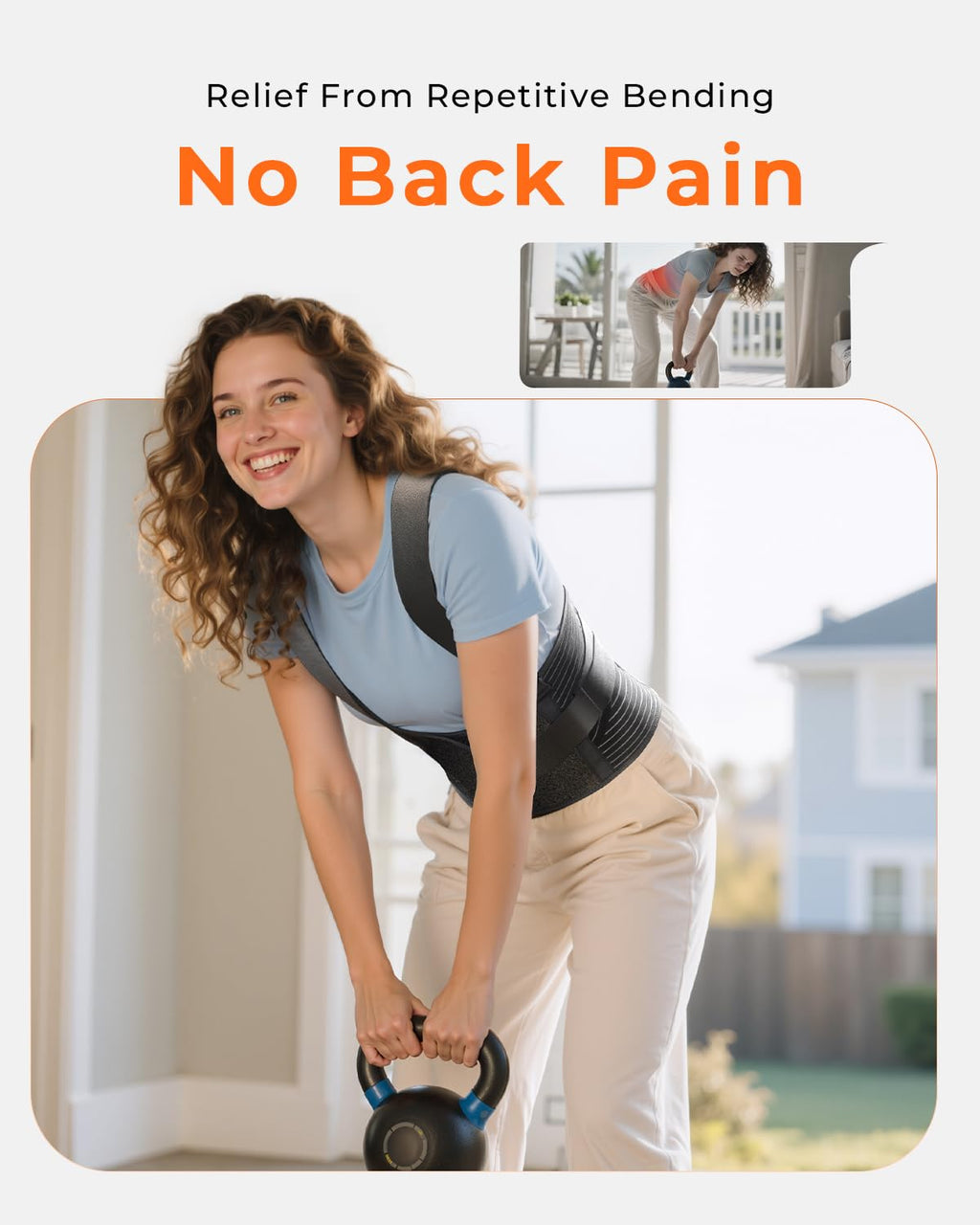 Ultra Breathable Back Brace for Lower Back Support Belt with Removable Suspenders

