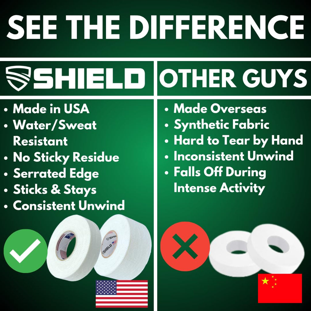 SHIELD Athletic Tape Precision Cotton, Strong Adhesive, No-Residue, 12 Pack

