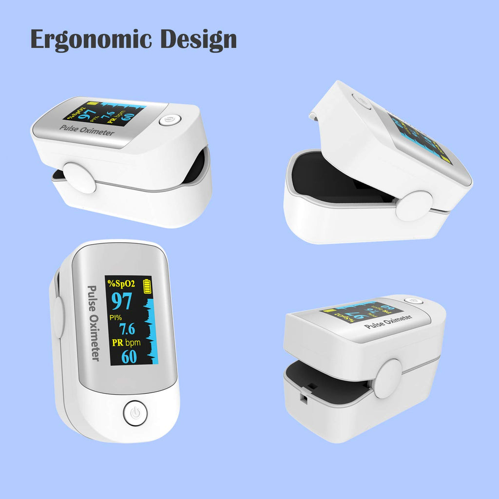 Pulse Oximeter with OLED Display, Fingertip SpO2 & Pulse Rate Monitor, Carrying Case

