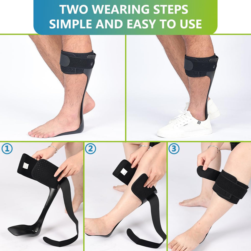 Komzer AFO Drop Foot Brace, Medical Ankle Foot Orthosis, Lightweight Support

