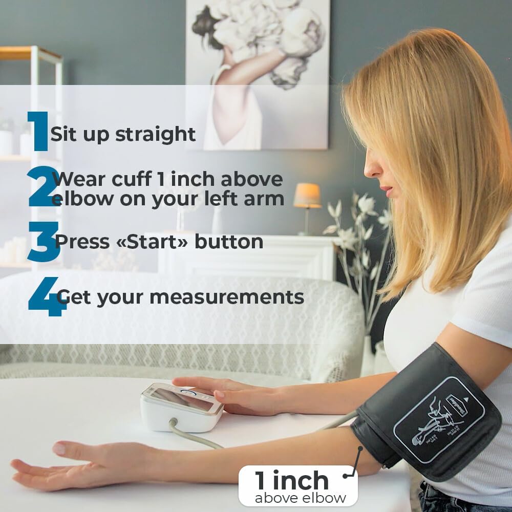 Paramed Automatic Upper Arm Blood Pressure Monitor with LCD Cuff 8.7-16.5 in

