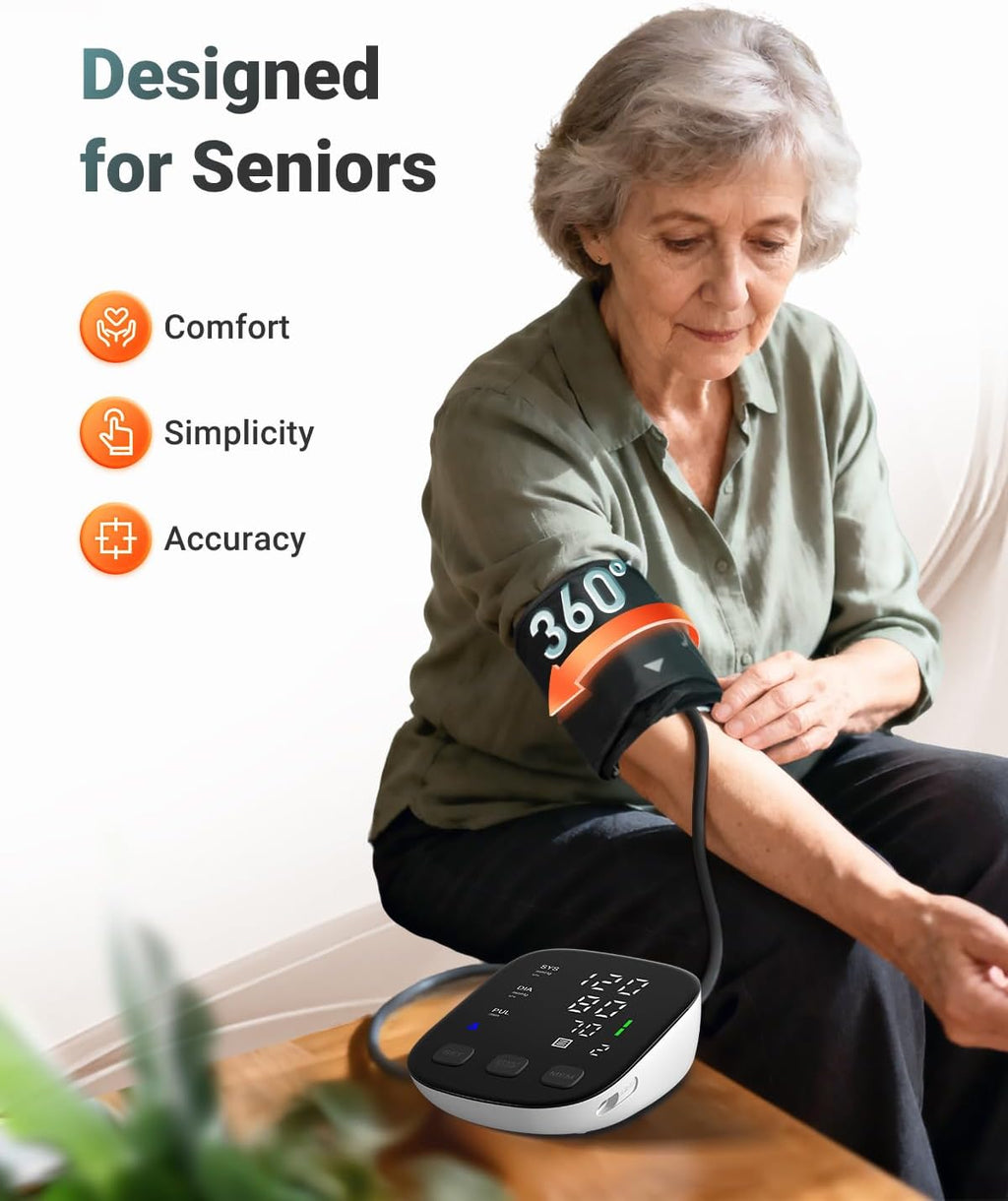 HOLFENRY Upper Arm Blood Pressure Monitor with BP Cuff, Dual-User Memory

