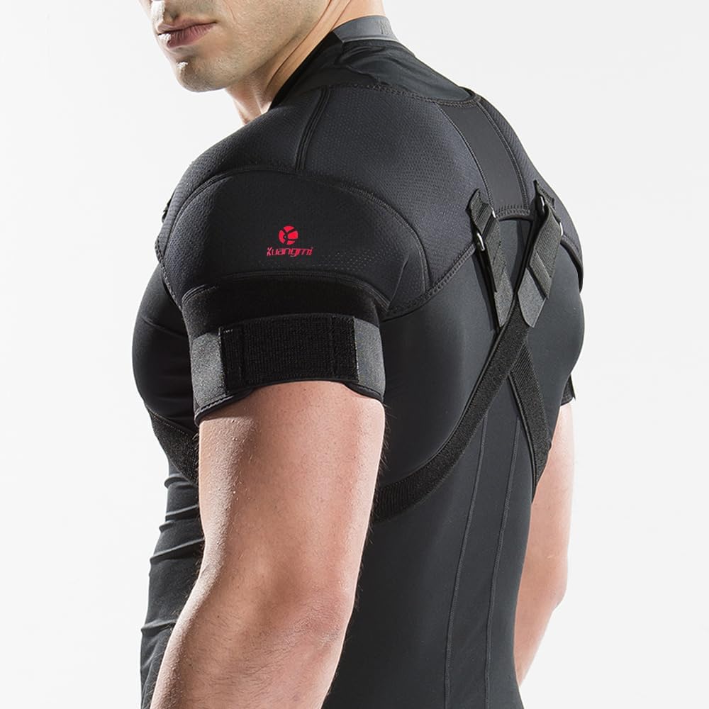 Kuangmi Double Shoulder Support Brace Neoprene Wrap Strap Protector

