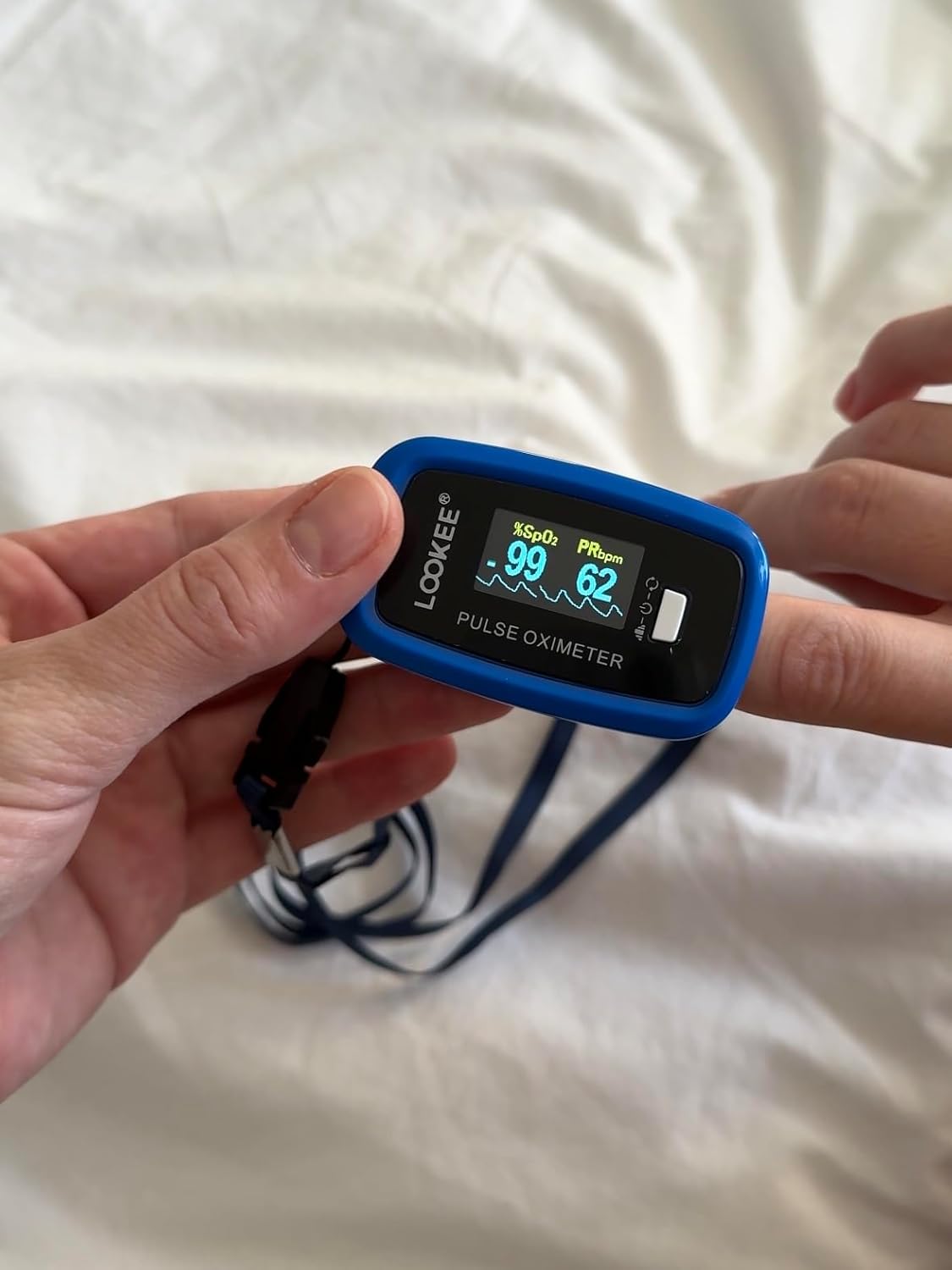 LOOKEE Deluxe Fingertip Pulse Oximeter, OLED Display, Plethysmograph Waveform

