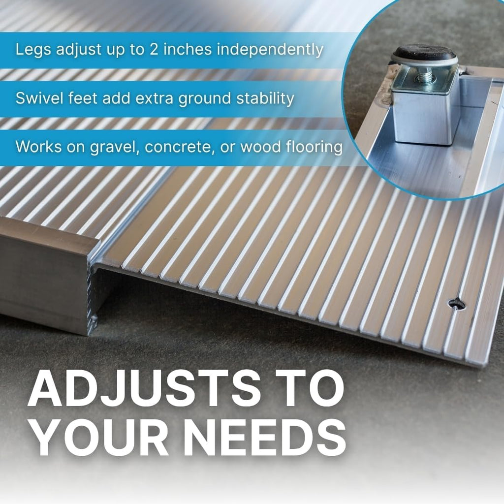 EZ-ACCESS Portable Threshold Ramp for Doorways and Home Steps, Self Supporting Aluminum

