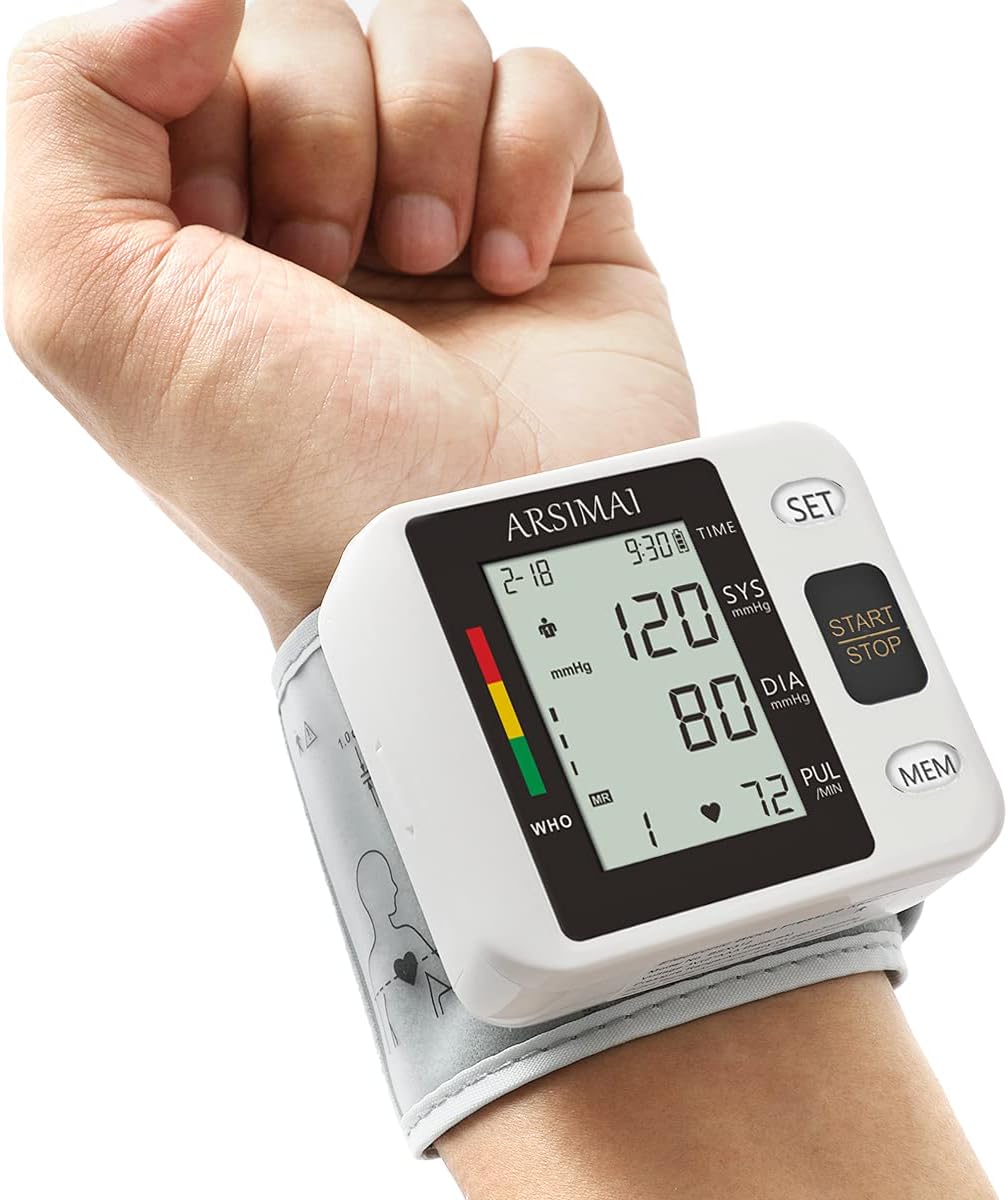 Automatic Wrist Blood Pressure Monitor with Large LCD and Irregular Heartbeat

