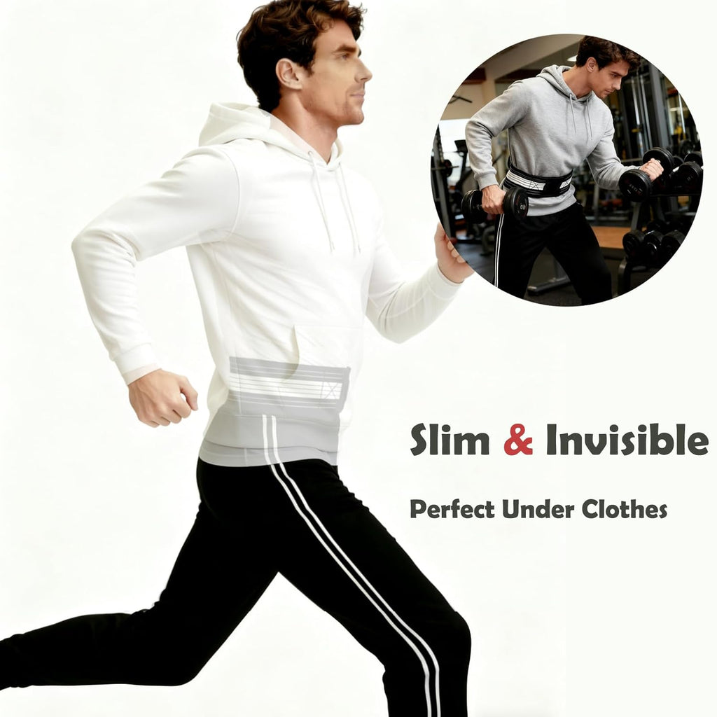 Lightweight Lower Back Brace Lumbar Support Belt Slim Adjustable Compression

