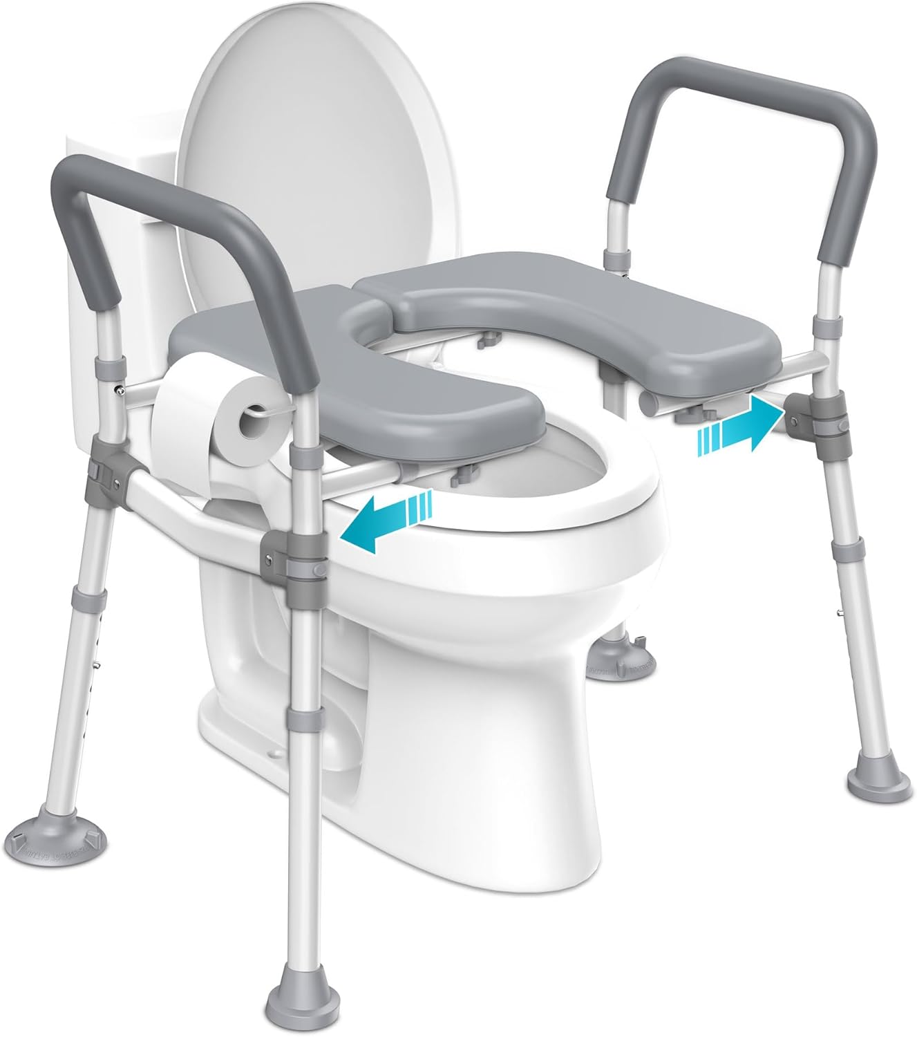 Toilet Seat Riser with Handles, Raised Adjustable Toilet Seat for Seniors, Heavy Duty

