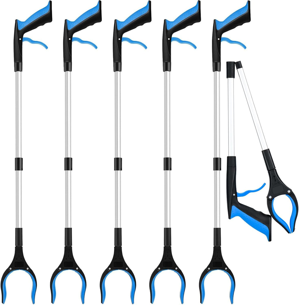 Foldable Grabber Reacher Tool with 360° Rotating Head and Wide Jaw Pickup

