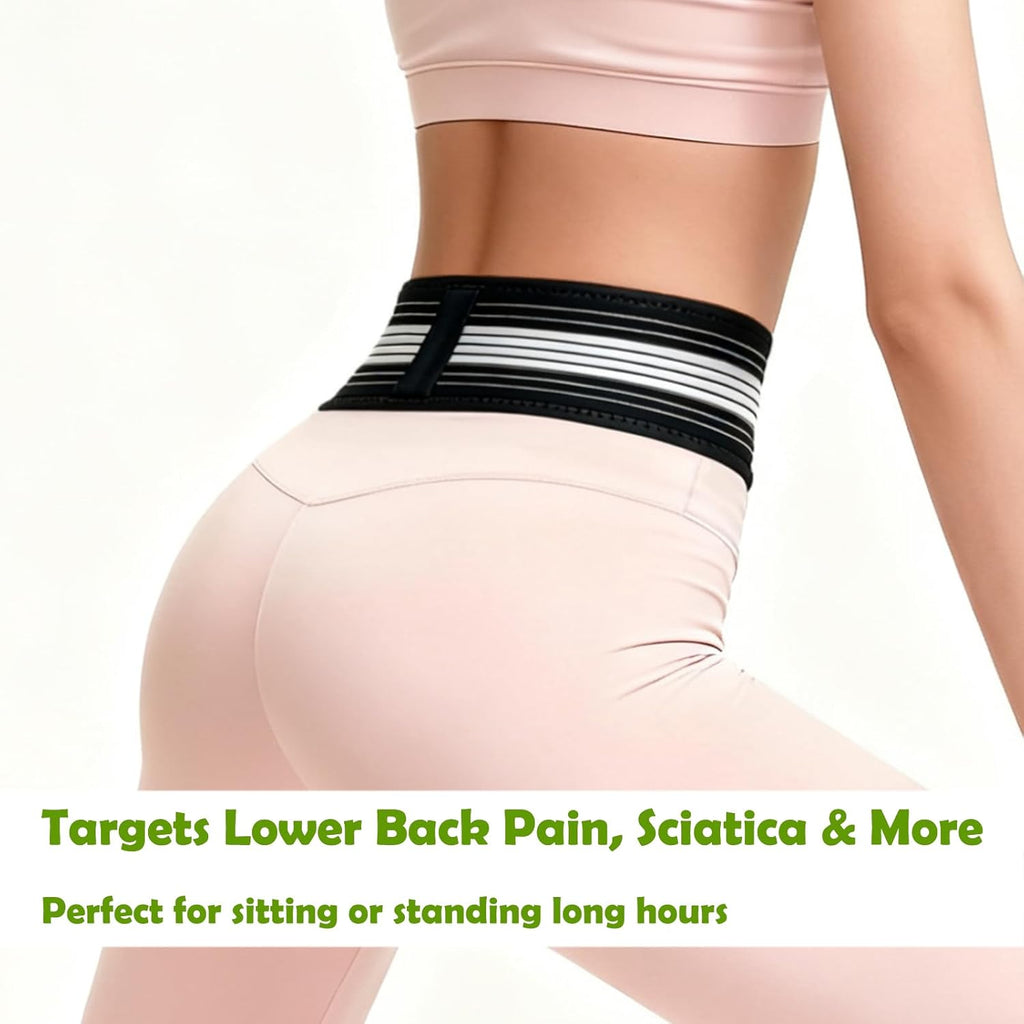 Lightweight Lower Back Brace Lumbar Support Belt Slim Adjustable Compression

