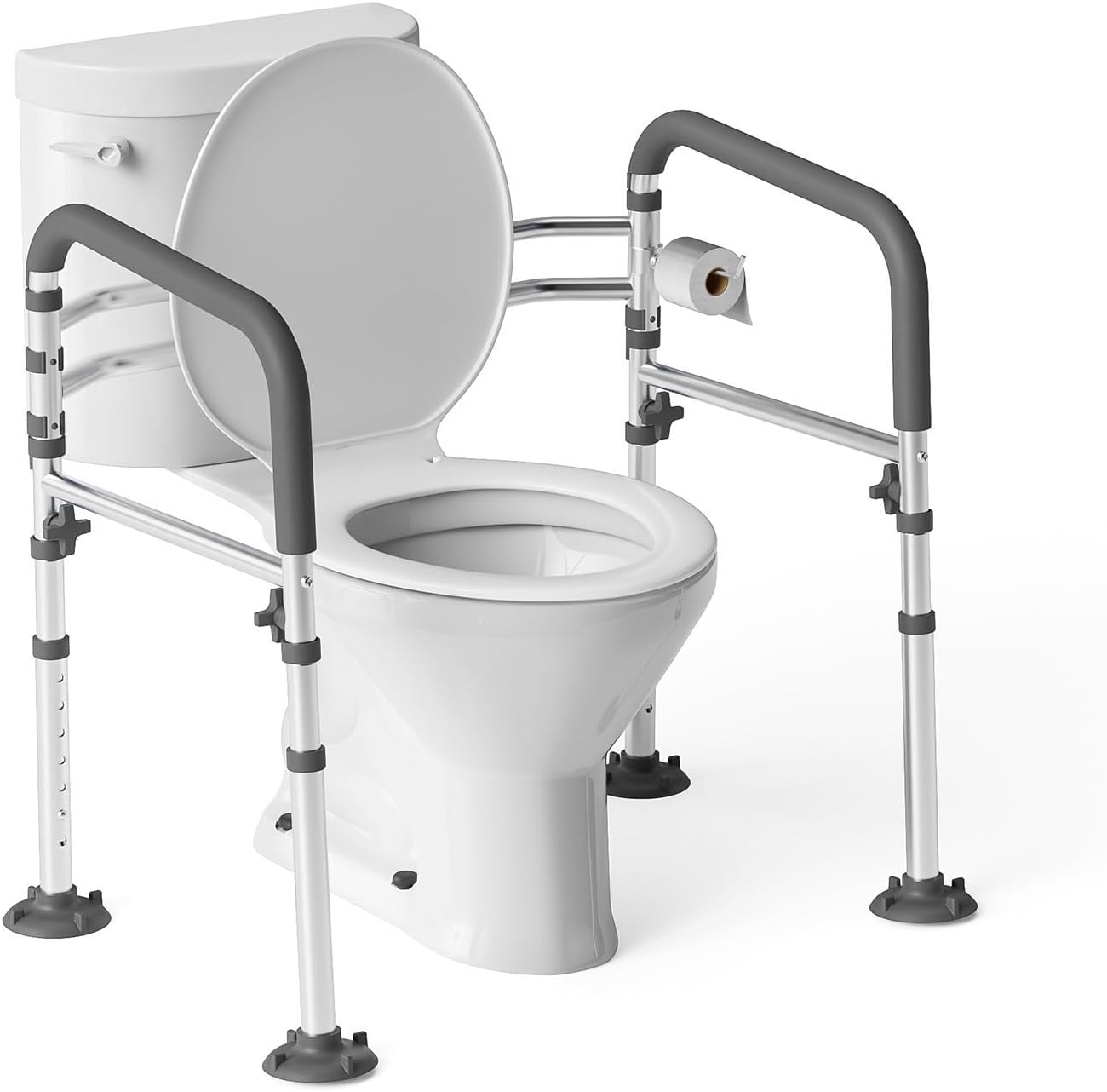 Loyoda Height-Adjustable Toilet Safety Rail with Padded Folding Handles

