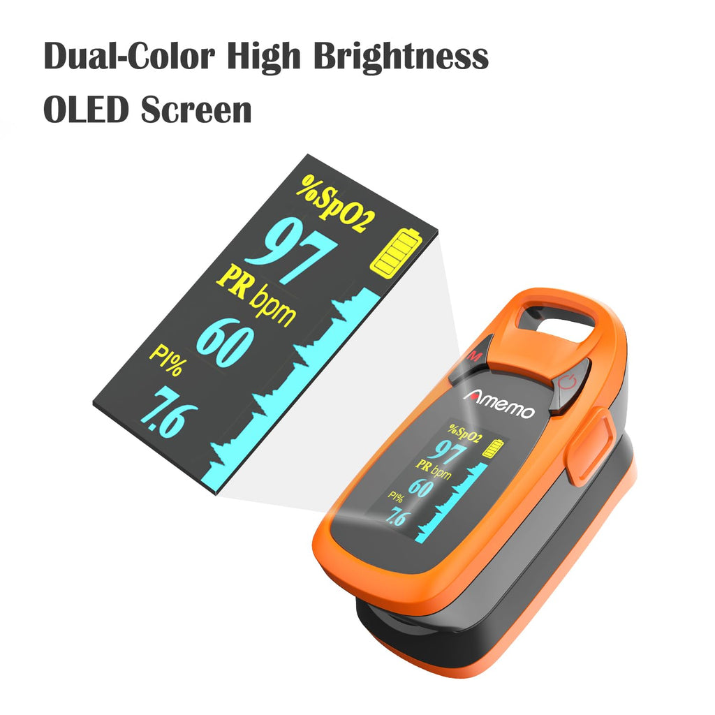 Fingertip Pulse Oximeter with OLED Display, Plethysmograph and Perfusion Index

