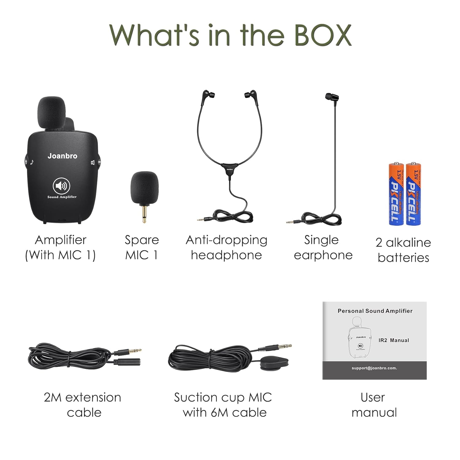 Joanbro Personal Sound Amplifier for Seniors, Pocket Voice Enhancer with Headphones

