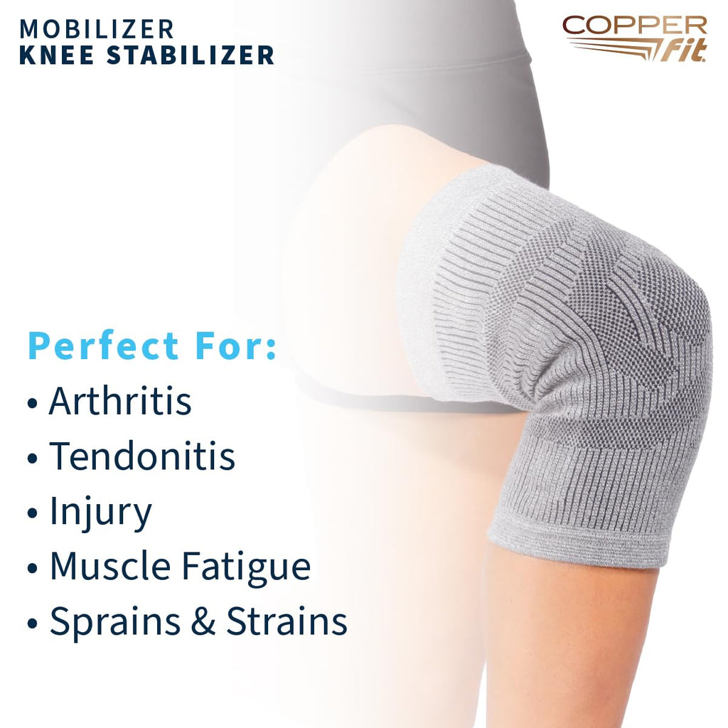 Copper Fit Mobilizer Knee Sleeve ProSeries with Removable Side Stabilizers Knee Support for Recovery Relief

