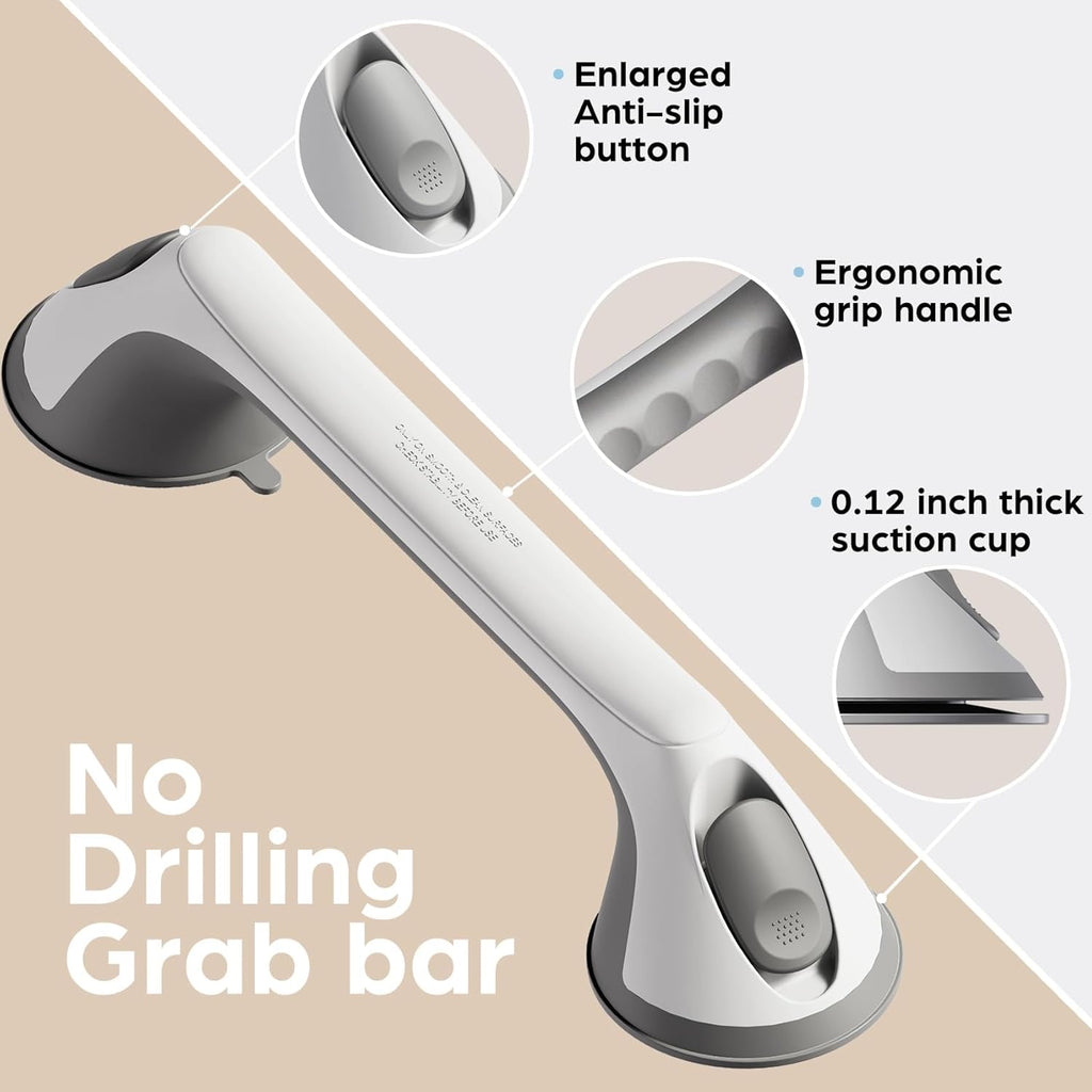 Suction Cup Grab Bars for Bathtub and Shower, Non-Slip Safety Handle

